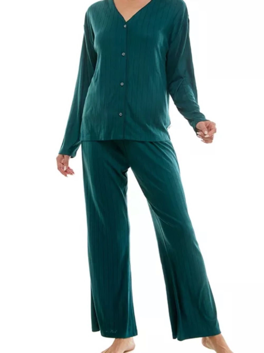 Sincerely Jules Women's 3-Piece Pointelle Set - Dark Green M NWT
